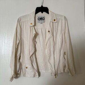 GBG Los Angeles white linen jacket